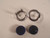 Blue GLASS Dots / Cat Eye With Chrome Rims (Use 15/16" Hole) -1 Pair