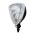 *Motorcycle Triangle Headlight with Black Housing / Flat Back