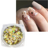 Nail Art Holographic Glitter Flakes Sparkly 3D Around Shape - Gold 02