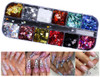 NDi beauty Holographic Nail Glitter Sequins Sparkly 3D Thin Butterfly Flakes - 12 Colors