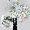 NDI Beauty Ice Mylar Nail Art Sparkly 3D Glitter Silver Laser Butterfly - 10g