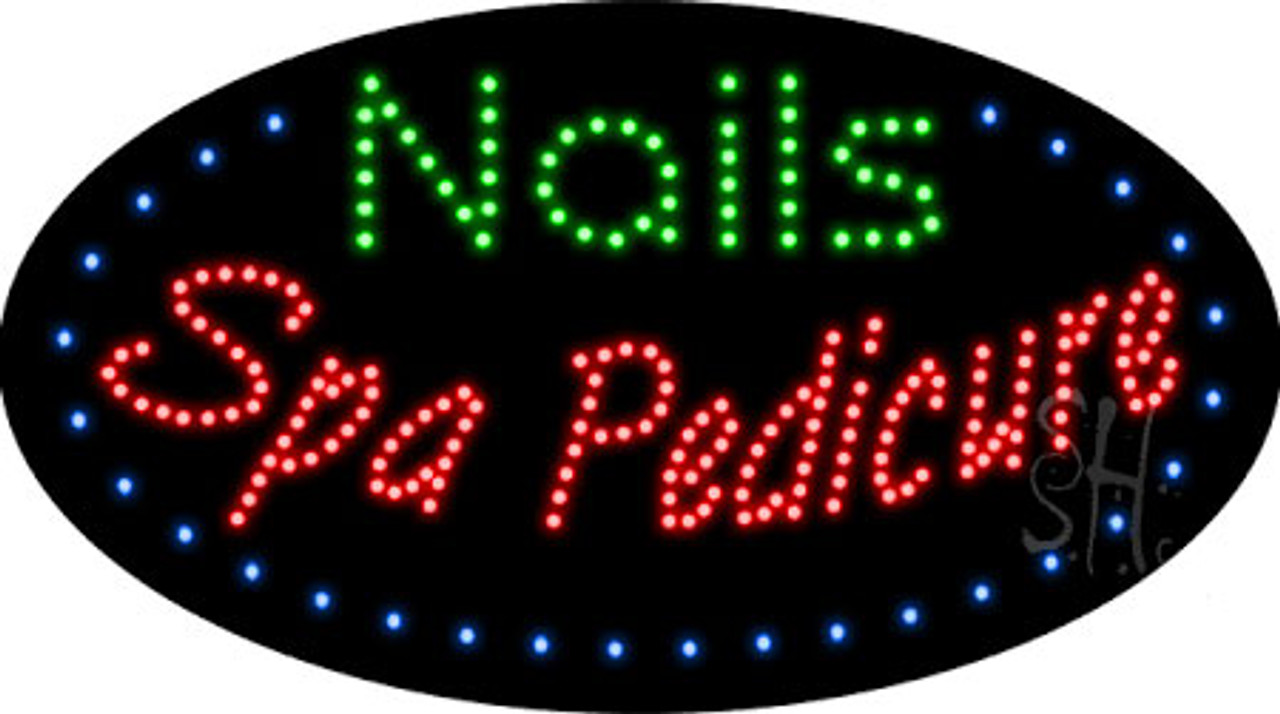 Electric Animation & Flashing LED Sign: Nails Spa Pedicure