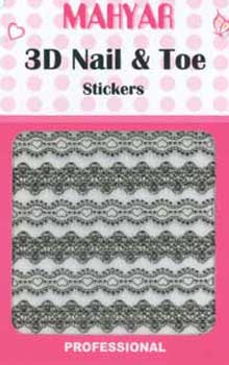 3D Jeweled Nail & Toe Stickers - N09 Black 3D Jeweled Nail & Toe Stickers - N09 Black