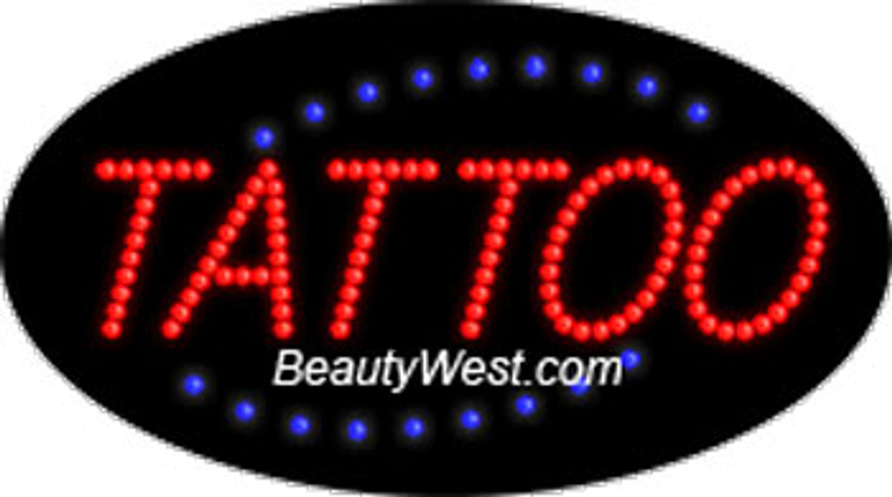 Electric Flashing & Chasing LED Sign: Tattoo