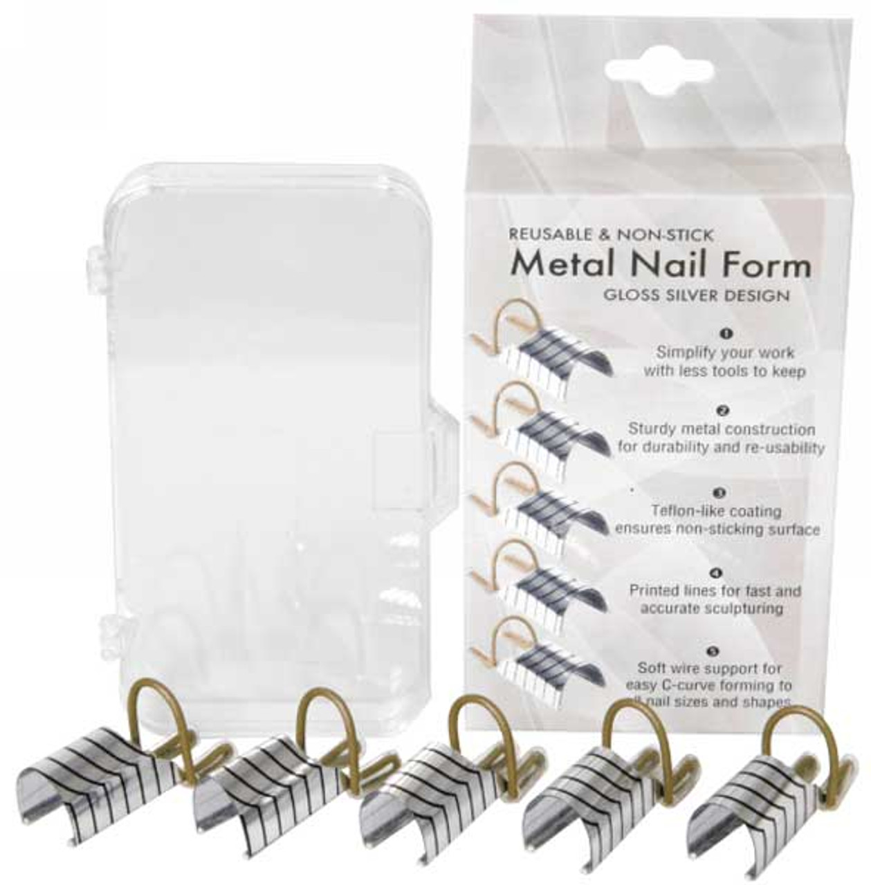 Reusable Aluminum Nail Form - Silver Design