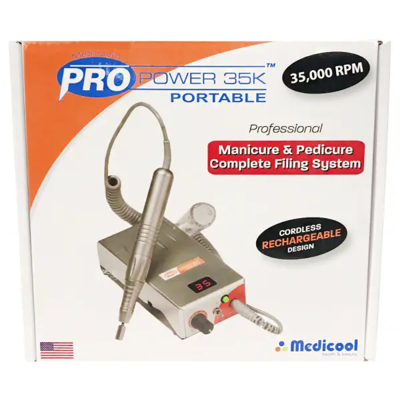 Medicool Professional Cordless Rechargeable Electric Files - Pro Power 35K