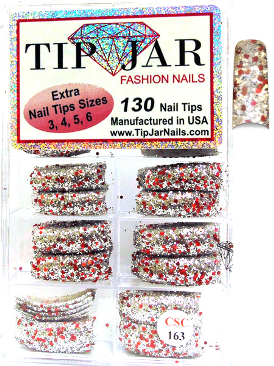 Tip Jar Fashion Nails Glitter Tips - CSC163