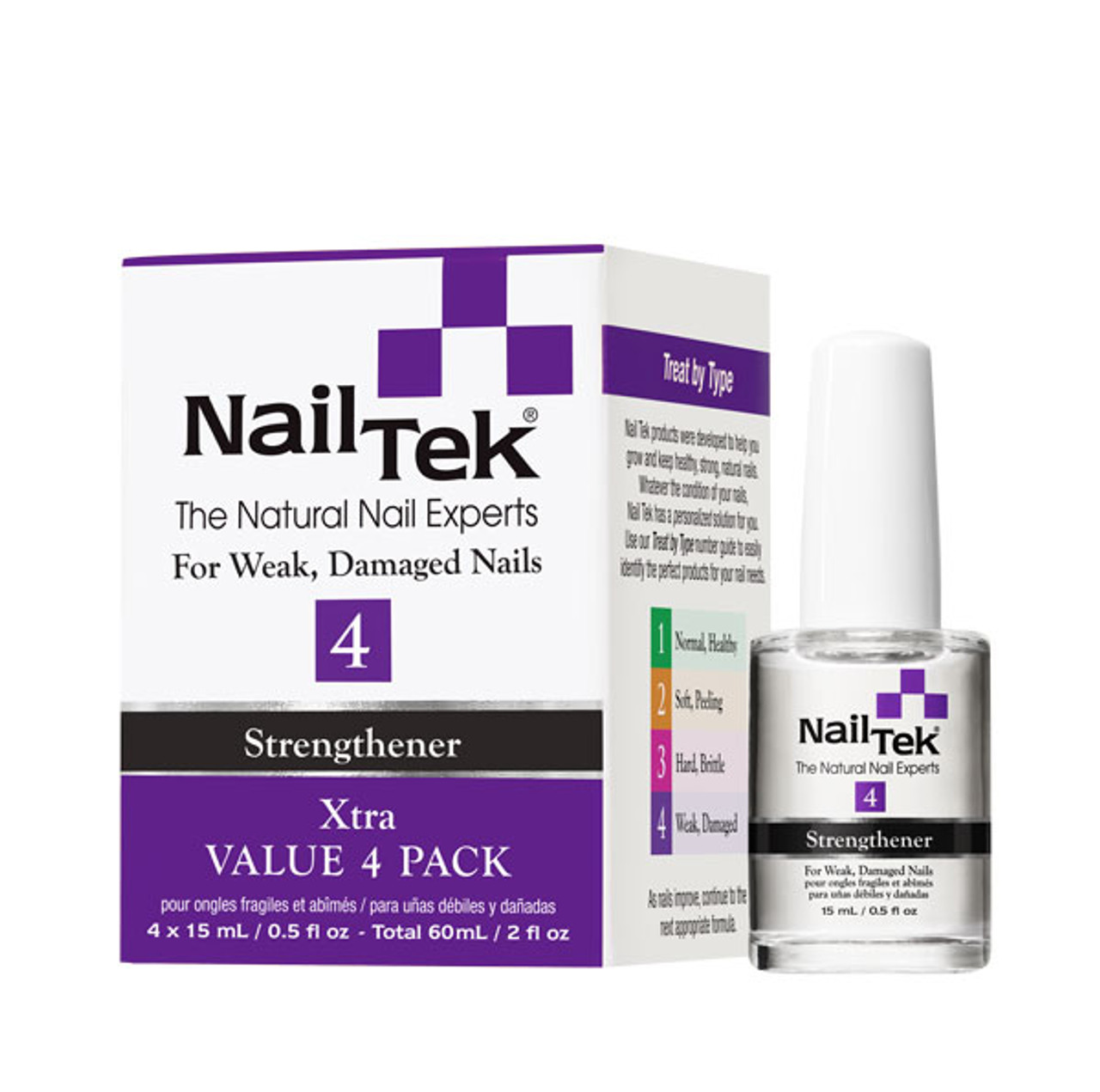 Nail Tek Strengthener Xtra 4 - 4 x 15mL/ .5 fl. oz (Value 4 Pack)