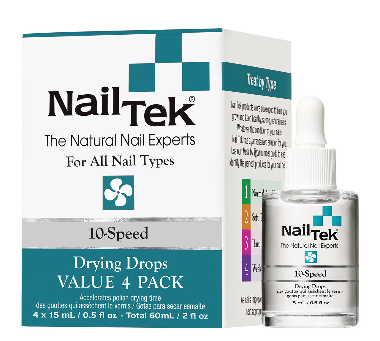 Nail Tek 10 - Speed Drying Drops Value 4 Pack - 4/.5oz Bottles