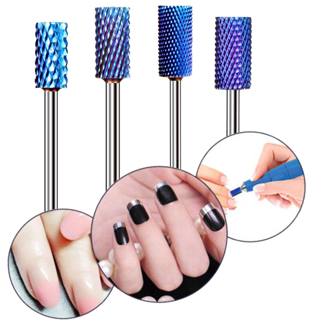 Blue Nano Coated Carbide Nail Drill Bit - 3/32"