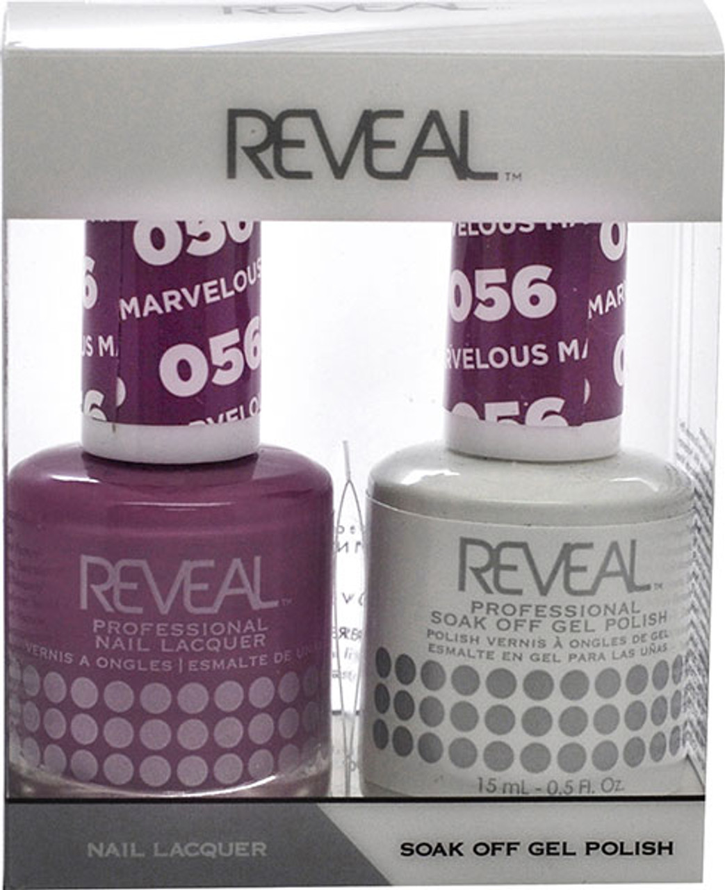 Reveal Gel Polish & Nail Lacquer Matching Duo - MARVELOUS MAUVE - .5 oz