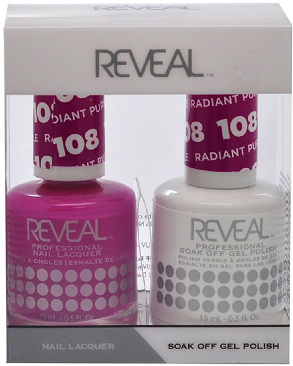 Reveal Gel Polish & Nail Lacquer Matching Duo - RADIANT PURPLE - .5 oz