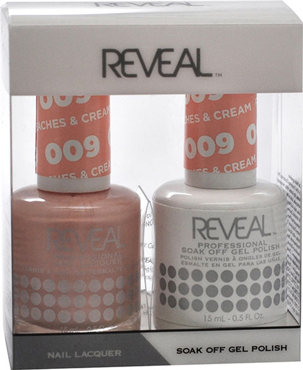 Reveal Gel Polish & Nail Lacquer Matching Duo - PEACHES & CREAM - .5 oz