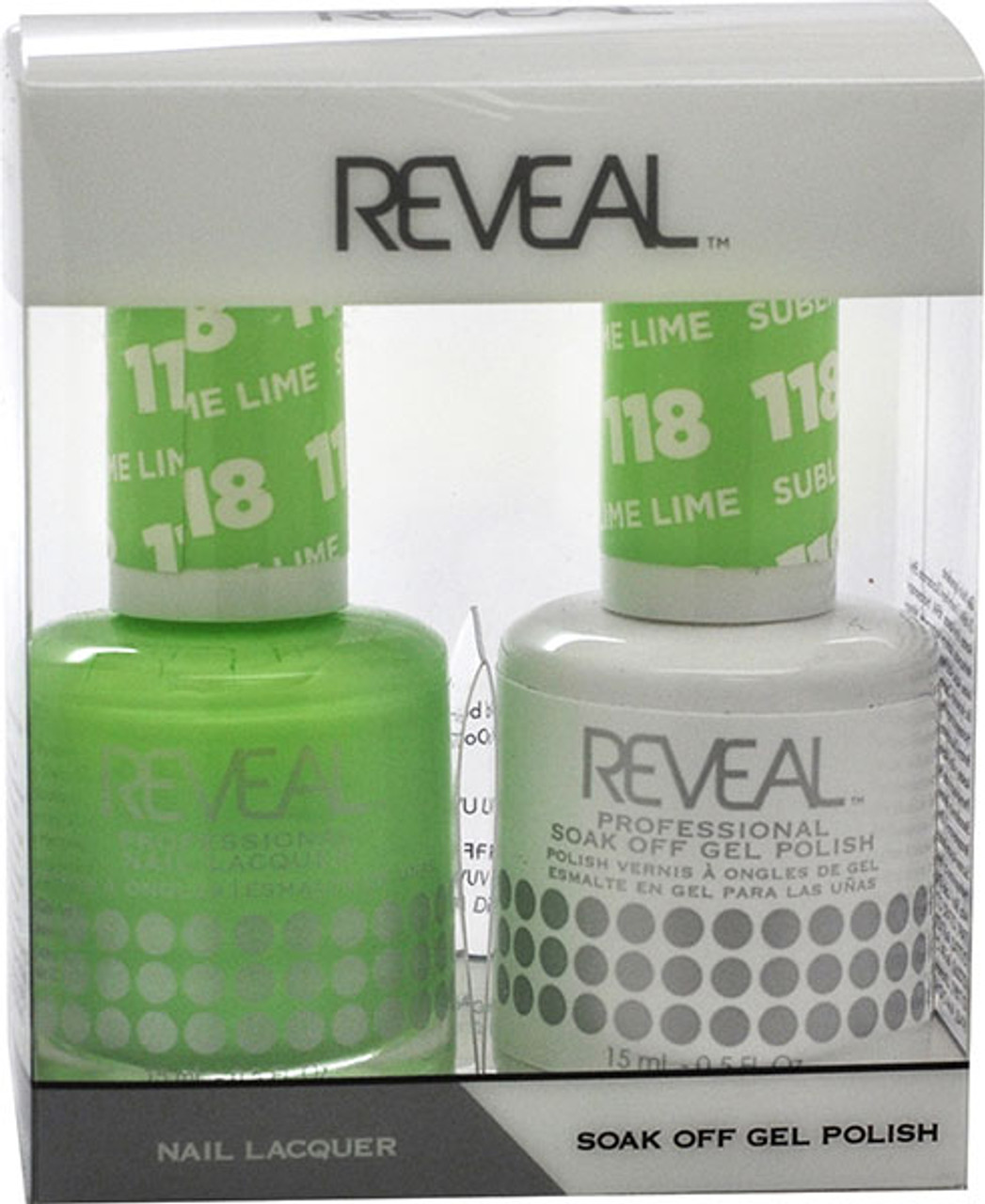 Reveal Gel Polish & Nail Lacquer Matching Duo - SUBLIME LIME - .5 oz