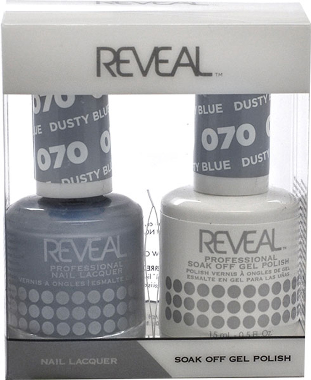 Reveal Gel Polish & Nail Lacquer Matching Duo - DUSTY BLUE - .5 oz