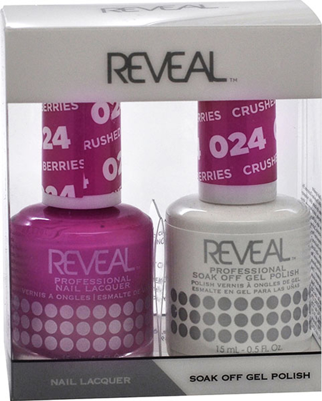 Reveal Gel Polish & Nail Lacquer Matching Duo - CRUSHED BERRIES - .5 oz