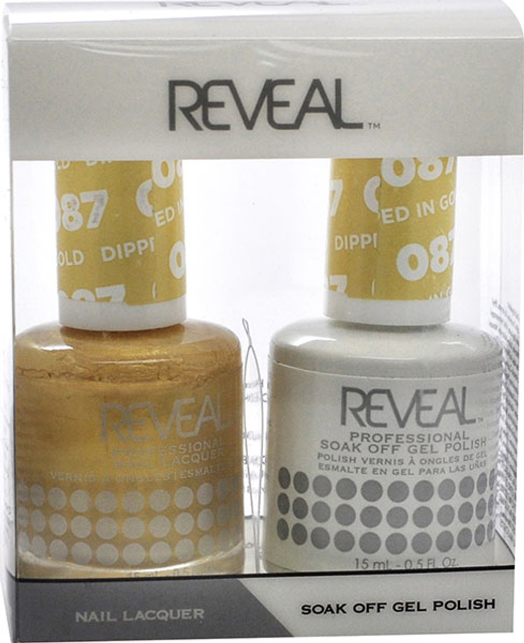 Reveal Gel Polish & Nail Lacquer Matching Duo - DIPPED IN GOLD - .5 oz