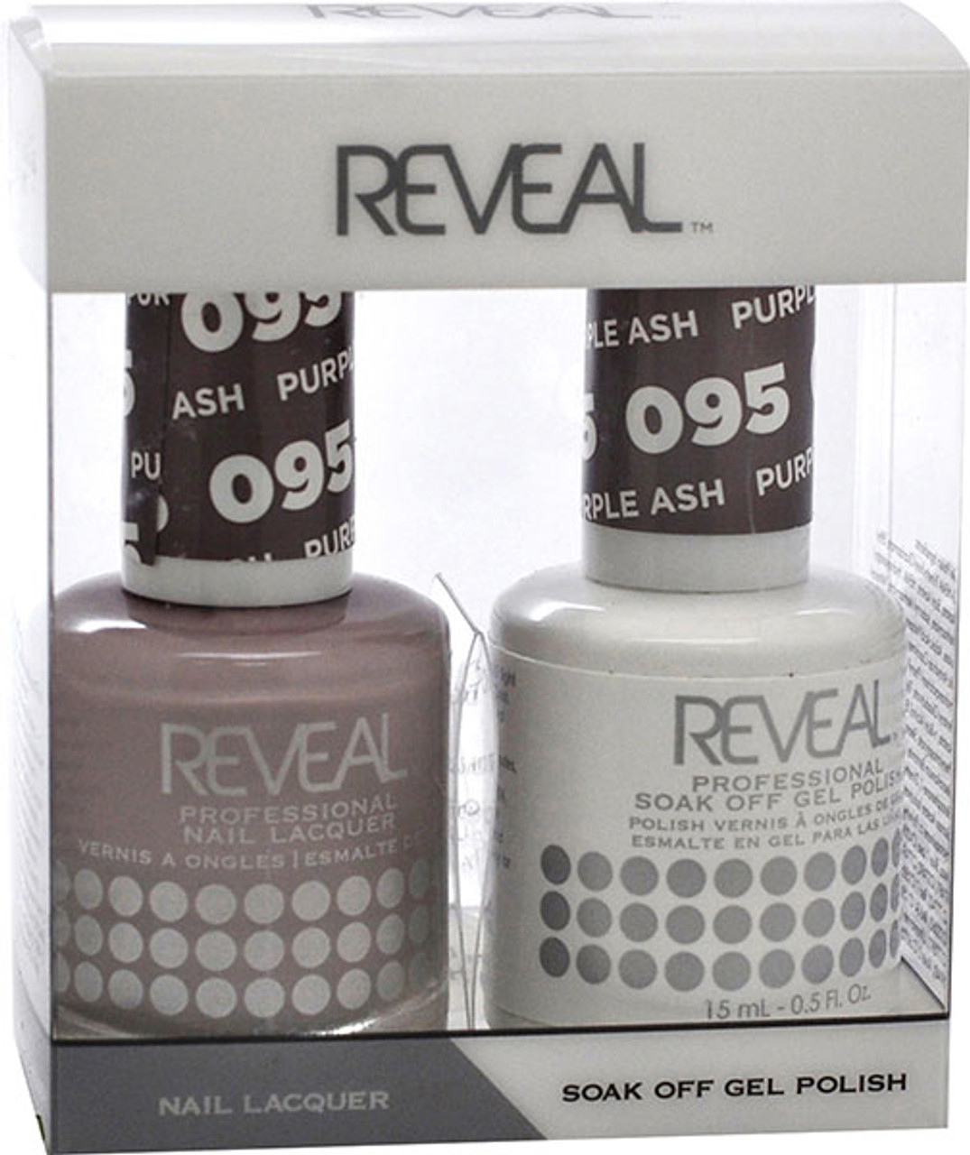 Reveal Gel Polish & Nail Lacquer Matching Duo - PURPLE ASH - .5 oz