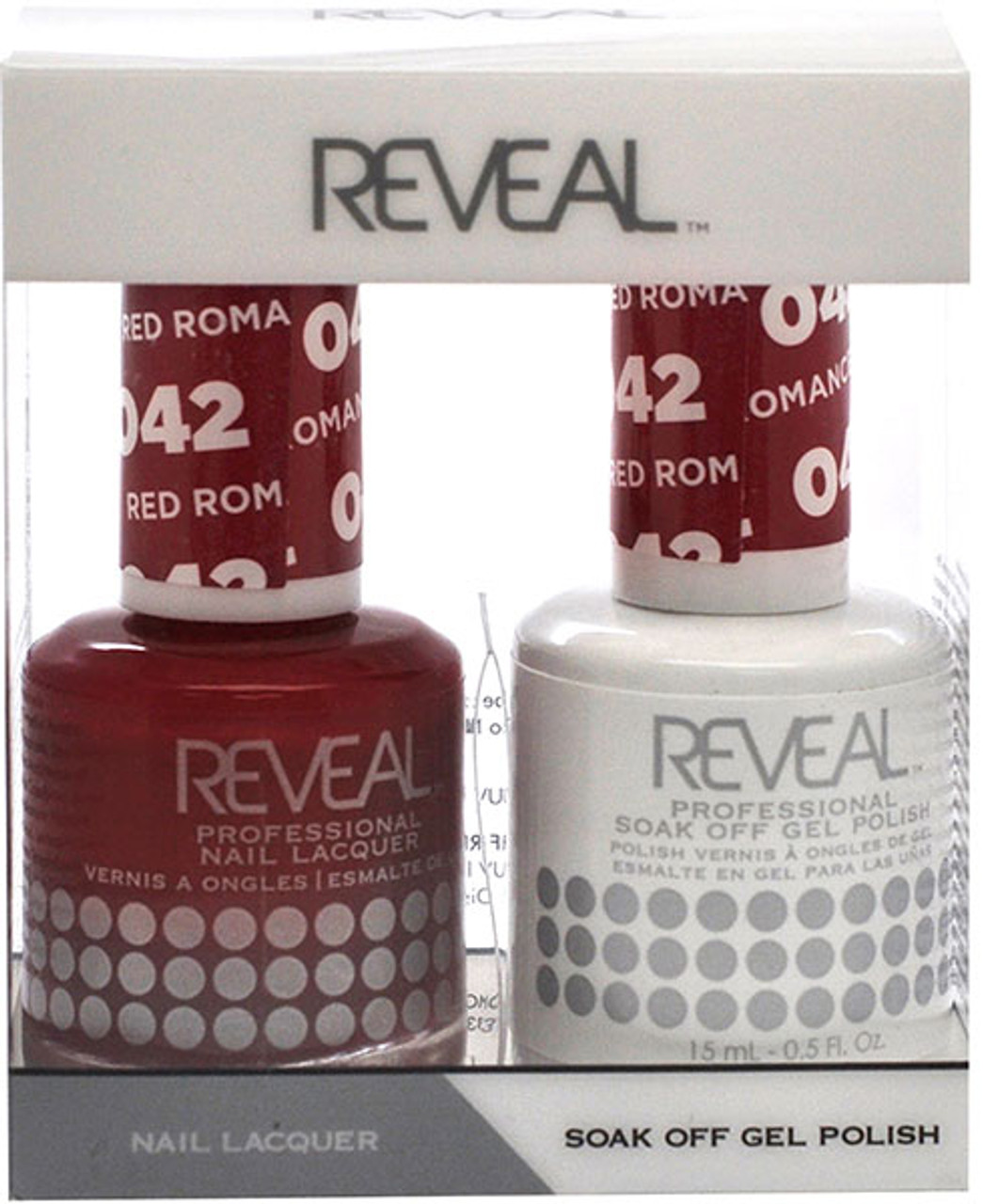 Reveal Gel Polish & Nail Lacquer Matching Duo - RED ROMANCE - .5 oz