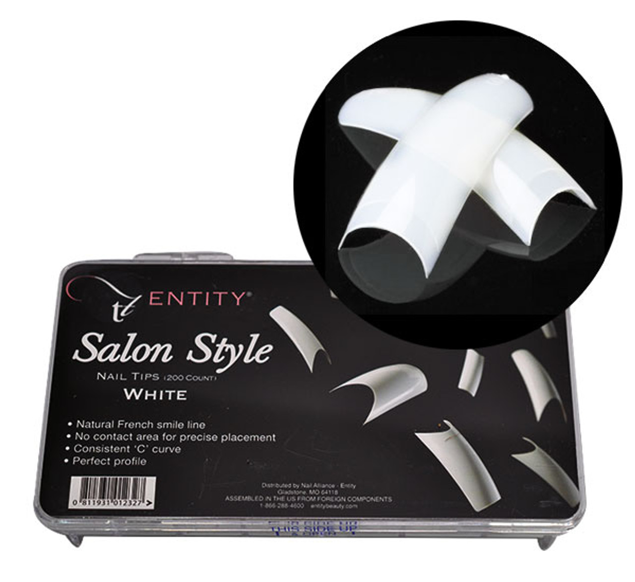 Entity Salon Style Nail Tips - White - 200ct