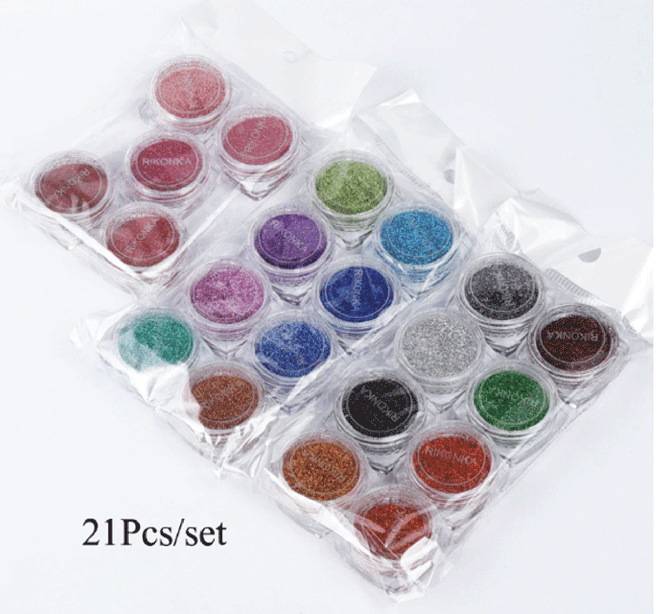 Nail Art Holographic Glitter - 21 Pcs/set