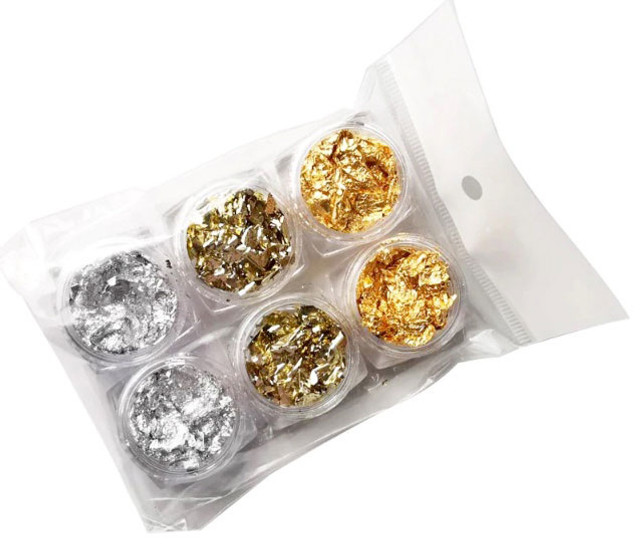 Nail Art Foil Paper Irregular Aluminum Gold Silver - 6pk