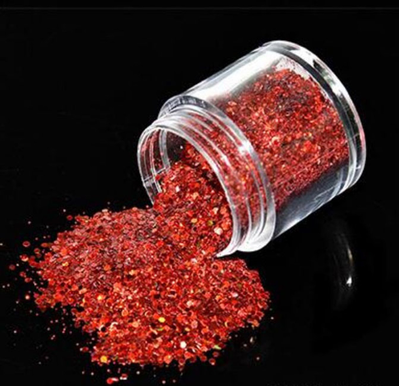 Nail Art Holographic Glitter Laser Shining Powder - Red 10 mL