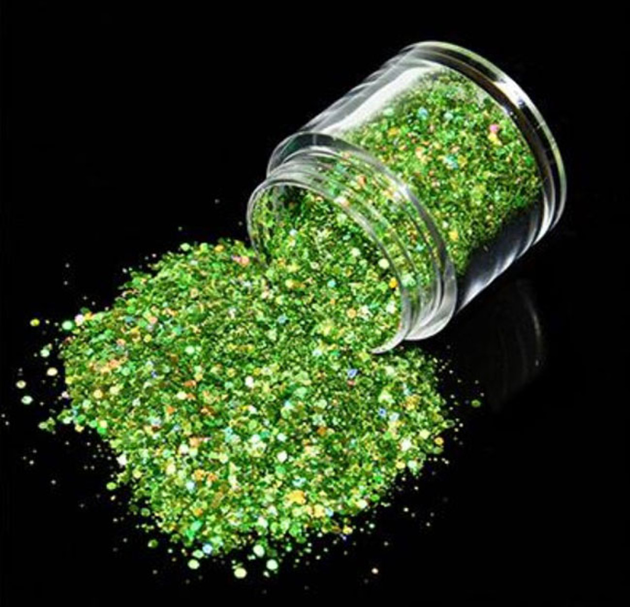 Nail Art Holographic Glitter Laser Shining Powder - Green 10 mL