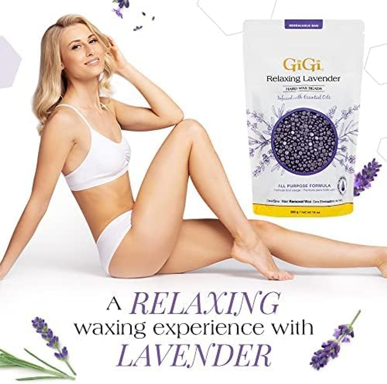GiGi Relaxing Lavender Hard Wax Beads - 396 g / 14 oz