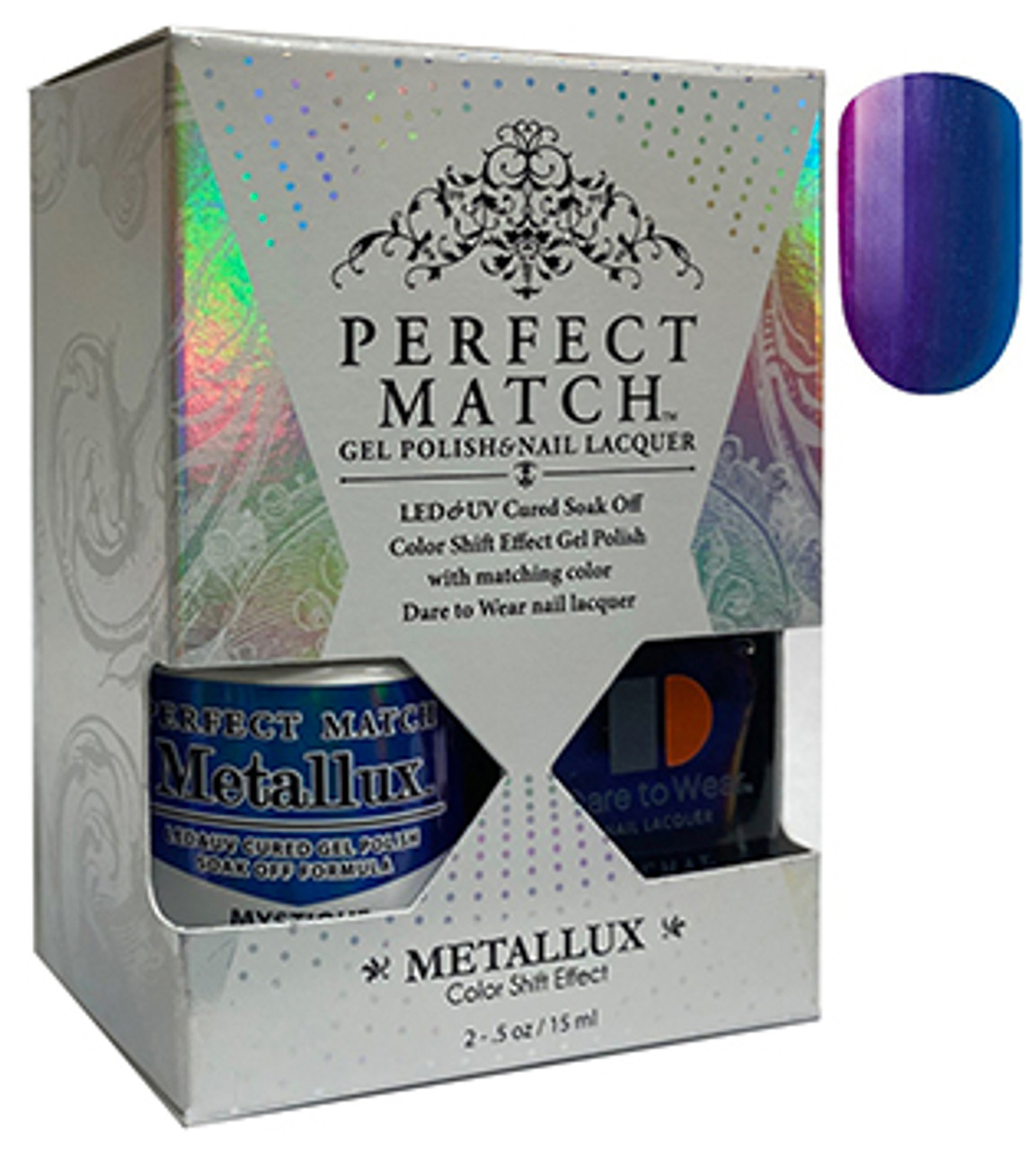 LeChat Perfect Match Metalux Gel Polish + Nail Lacquer Mystique - 5oz