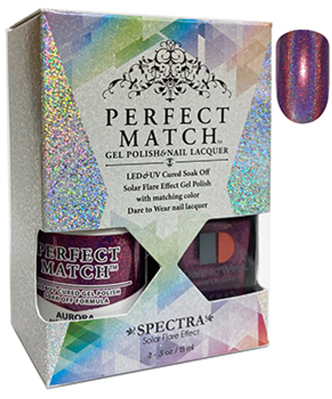 LeChat Perfect Match Spectra Gel Polish + Nail Lacquer Aurora - 5oz