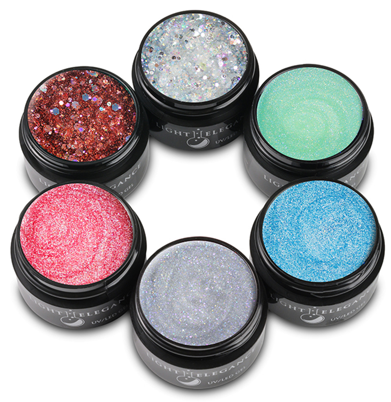 Light Elegance UV/LED Glitter Gel Spring 2021 Afternoon Picnic Collection - 6 PC