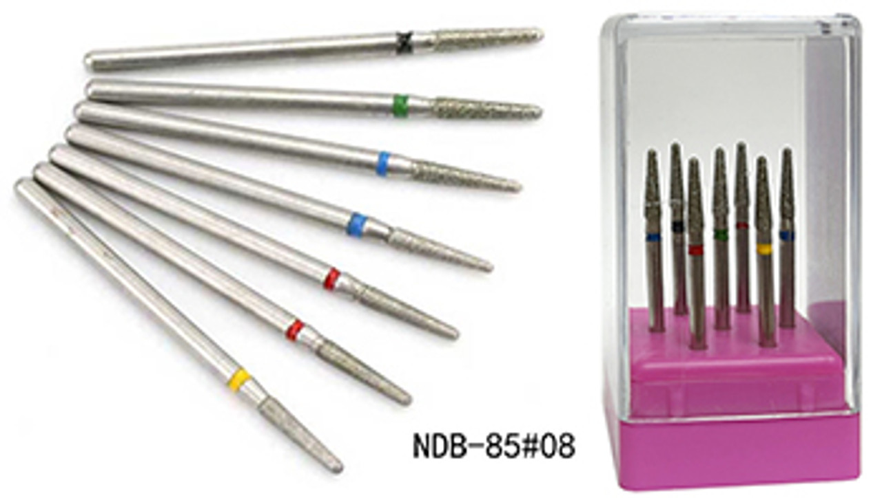 NDi beauty Diamond Carbide Bit Set 7 PCS - 3/32 Shank - NDB85-08
