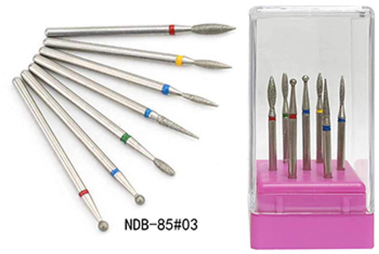 NDi beauty Diamond Carbide Bit Set 7 PCS - 3/32 Shank - NDB85-03