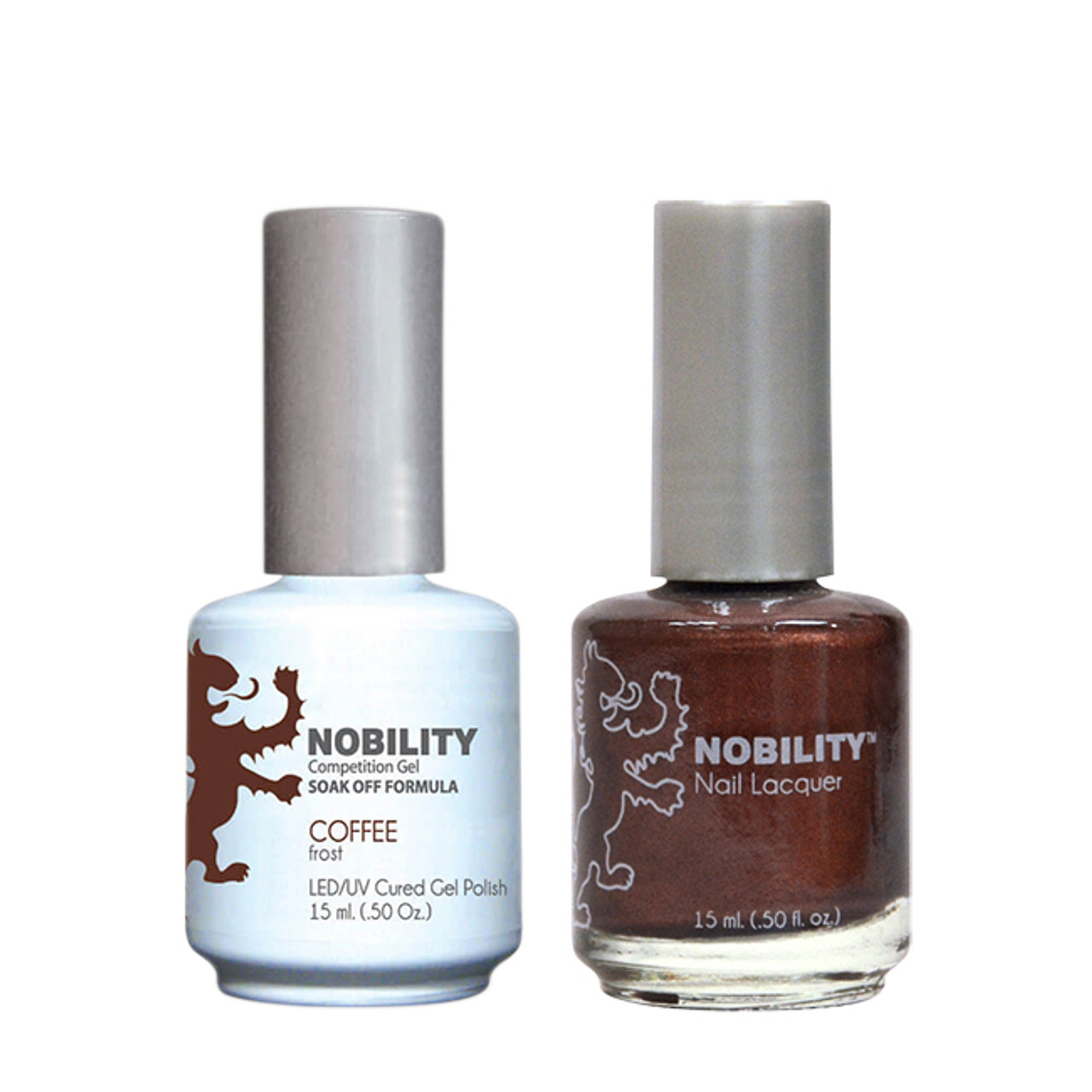 LeChat Nobility Gel Polish & Nail Lacquer Duo Set Coffee - .5 oz / 15 ml