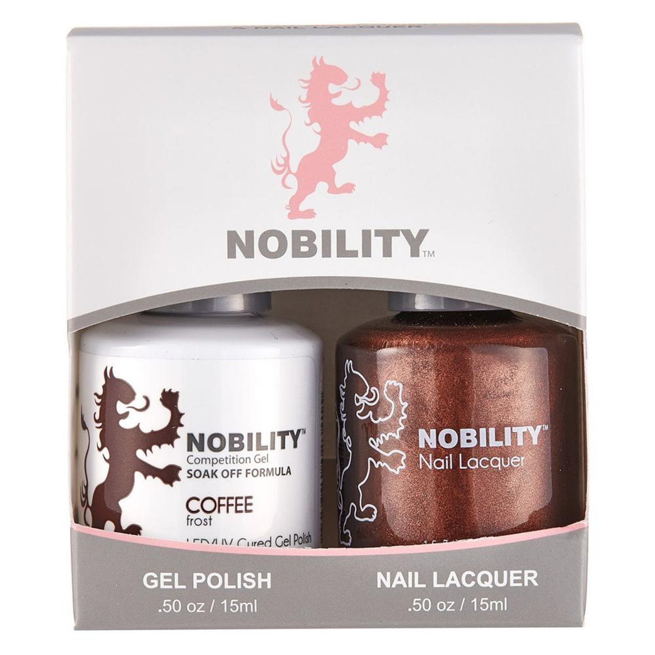 LeChat Nobility Gel Polish & Nail Lacquer Duo Set Coffee - .5 oz / 15 ml