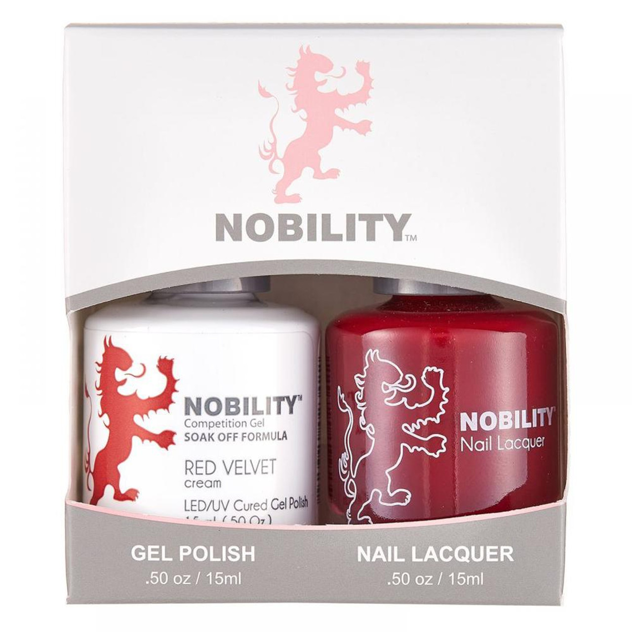 LeChat Nobility Gel Polish & Nail Lacquer Duo Set Red Velvet - .5 oz / 15 ml
