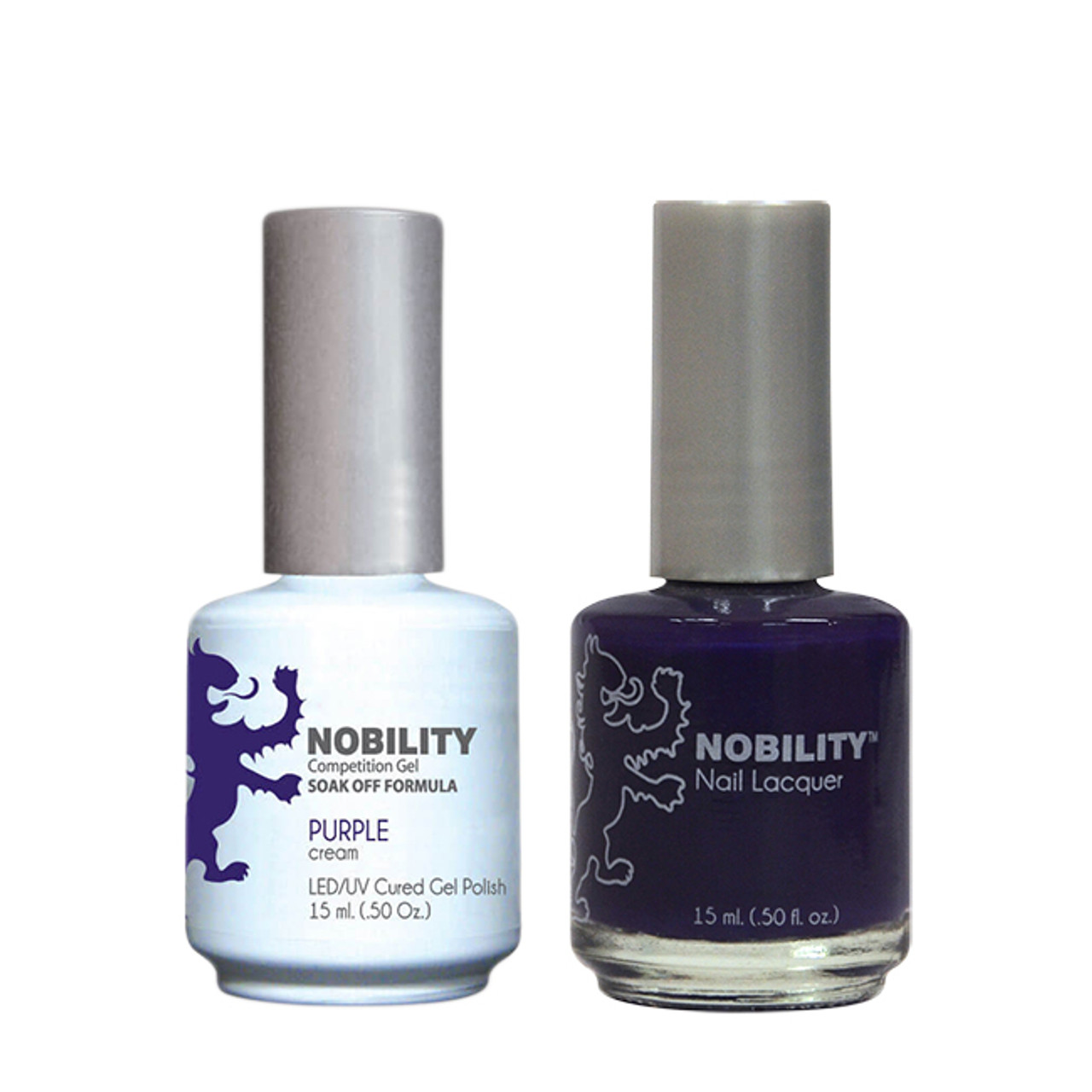 LeChat Nobility Gel Polish & Nail Lacquer Duo Set Purple - .5 oz / 15 ml