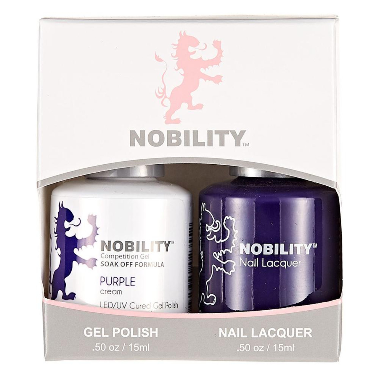 LeChat Nobility Gel Polish & Nail Lacquer Duo Set Purple - .5 oz / 15 ml