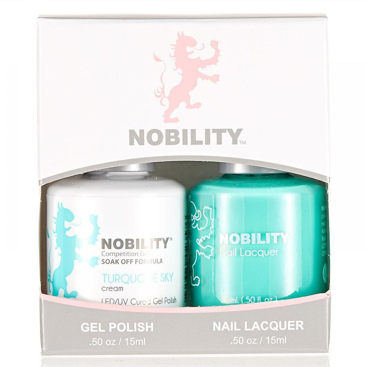 LeChat Nobility Gel Polish & Nail Lacquer Duo Set Turquoise Sky - .5 oz / 15 ml