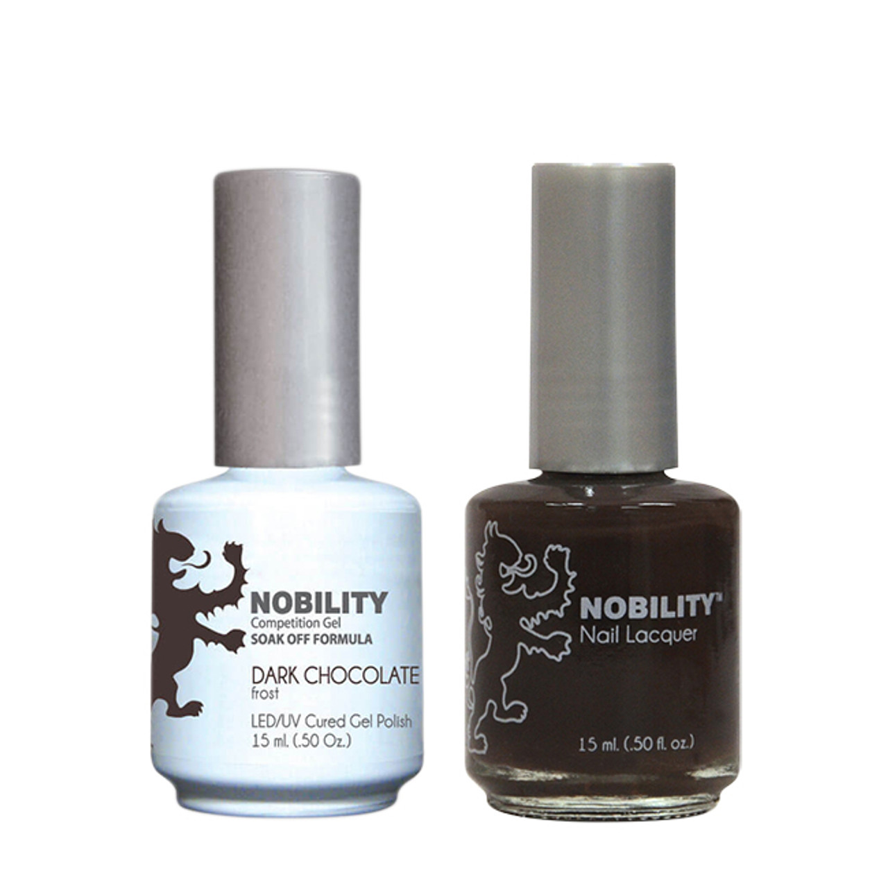 LeChat Nobility Gel Polish & Nail Lacquer Duo Set Dark Chocolate - .5 oz / 15 ml