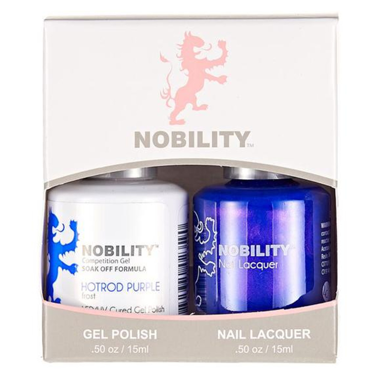 LeChat Nobility Gel Polish & Nail Lacquer Duo Set Hotrod Purple - .5 oz / 15 ml