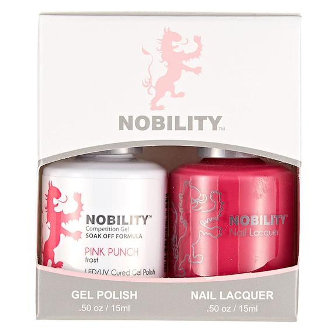 LeChat Nobility Gel Polish & Nail Lacquer Duo Set Pink Punch - .5 oz / 15 ml