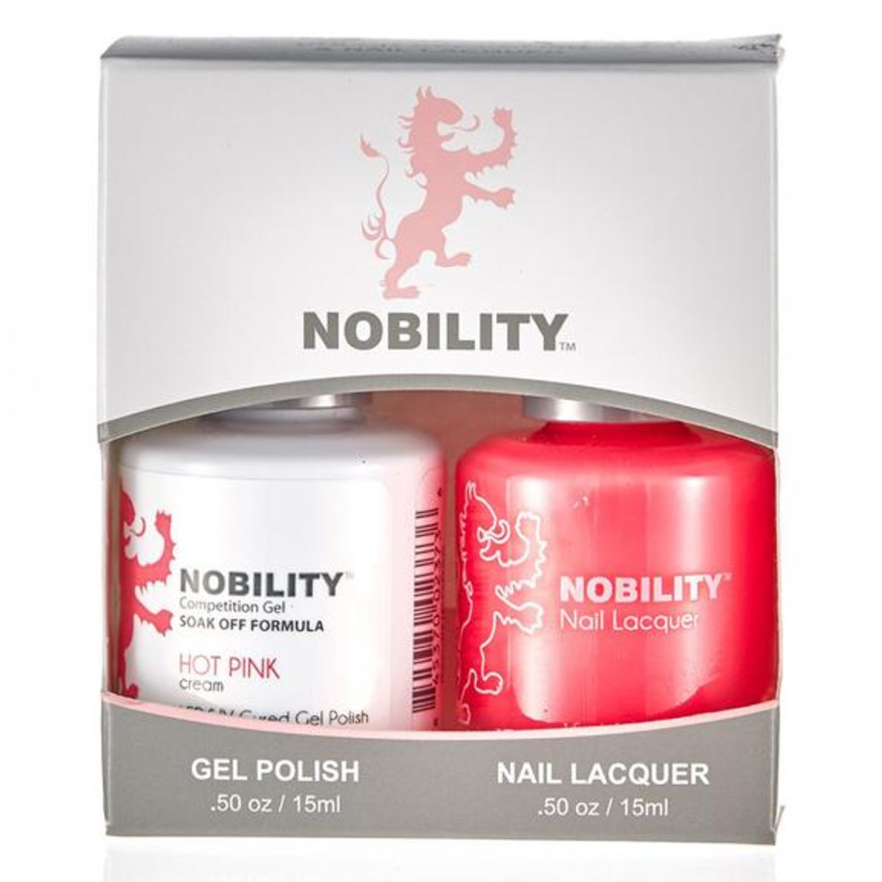 LeChat Nobility Gel Polish & Nail Lacquer Duo Set Hot Pink - .5 oz / 15 m