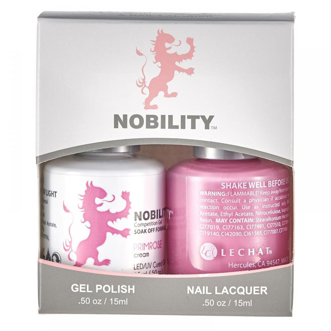 LeChat Nobility Gel Polish & Nail Lacquer Duo Set Primrose - .5 oz / 15 ml