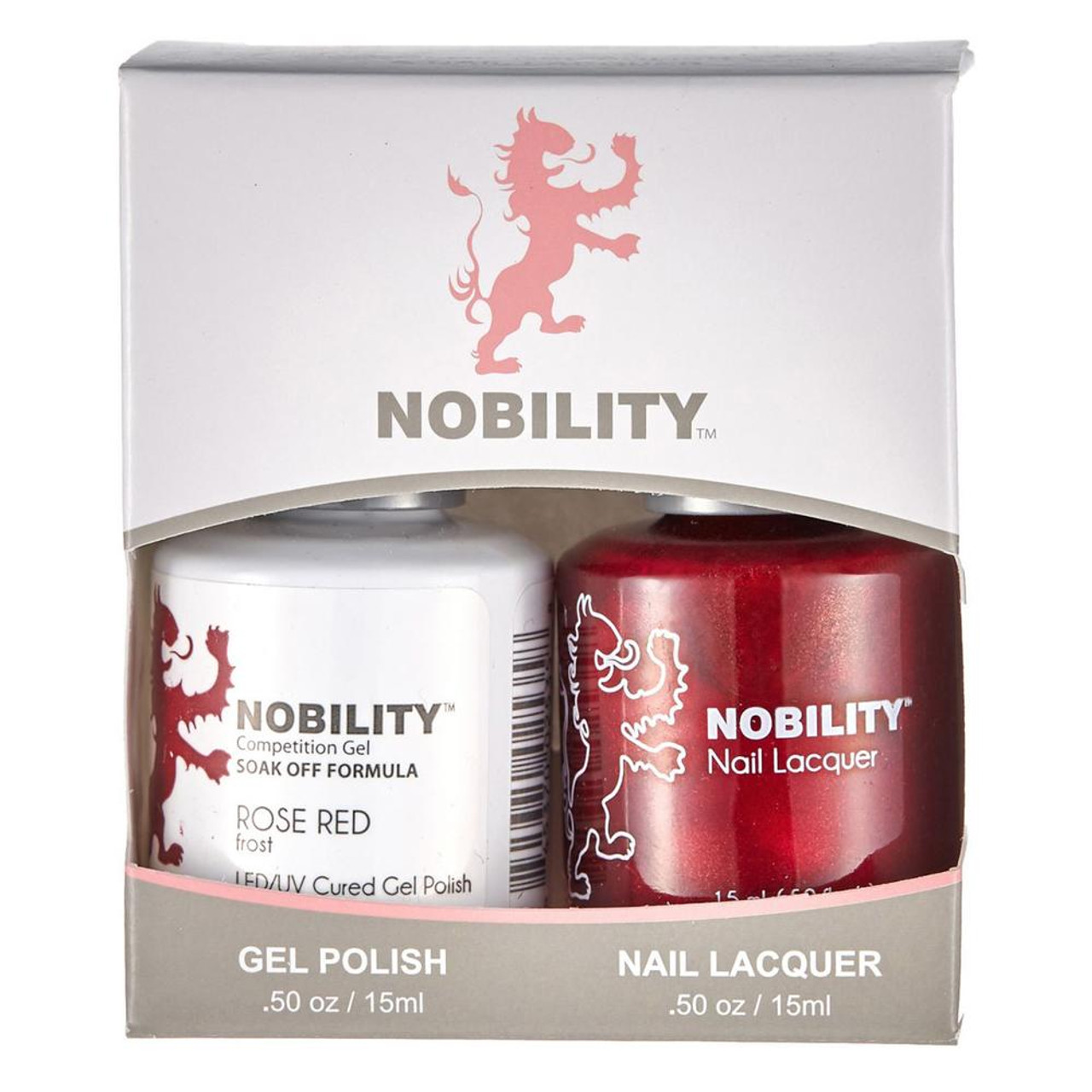 LeChat Nobility Gel Polish & Nail Lacquer Duo Set Rose Red - .5 oz / 15 ml