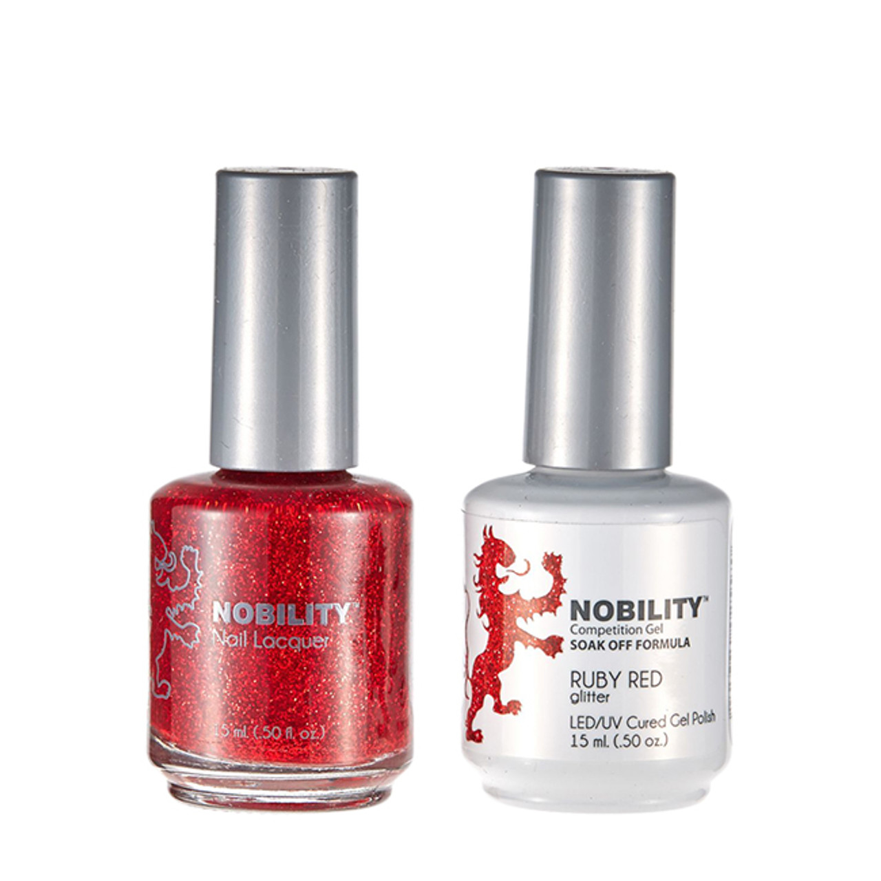 LeChat Nobility Gel Polish & Nail Lacquer Duo Set Ruby Red - .5 oz / 15 ml