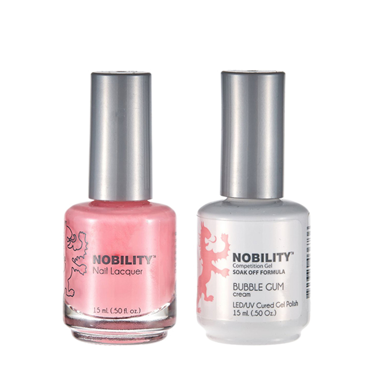 LeChat Nobility Gel Polish & Nail Lacquer Duo Set Bubble Gum - .5 oz / 15 ml