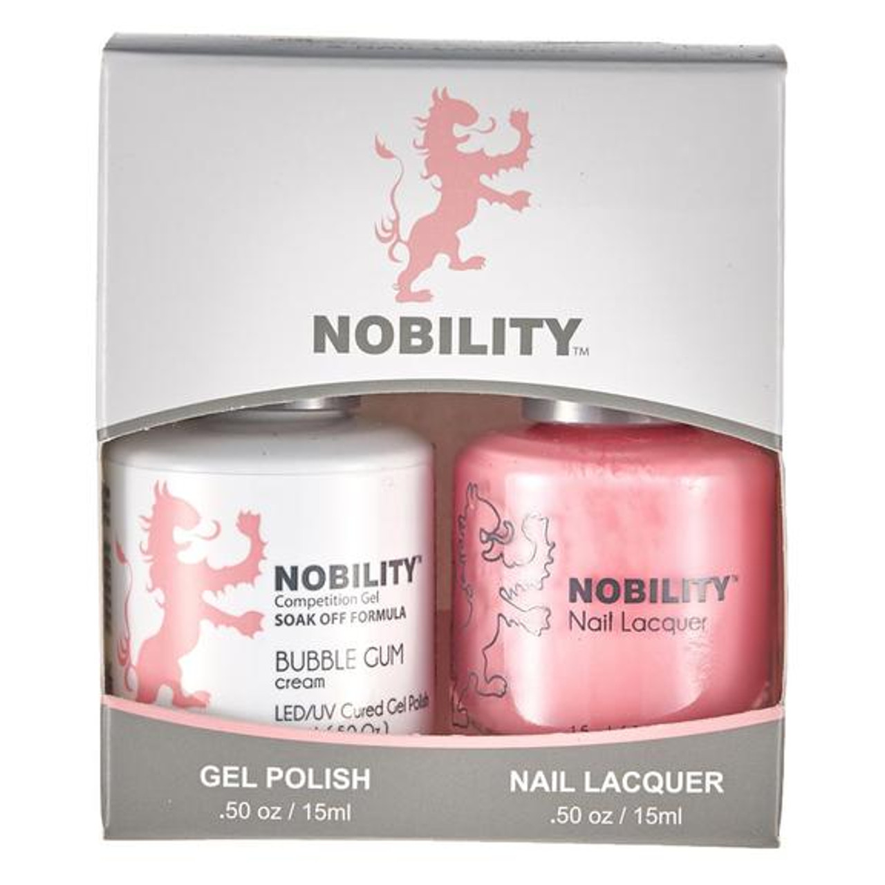 LeChat Nobility Gel Polish & Nail Lacquer Duo Set Bubble Gum - .5 oz / 15 ml