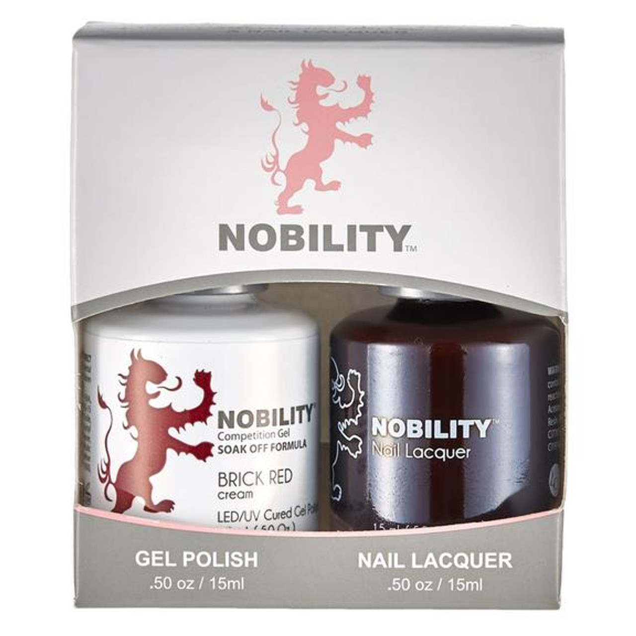 LeChat Nobility Gel Polish & Nail Lacquer Duo Set Brick Red - .5 oz / 15 ml